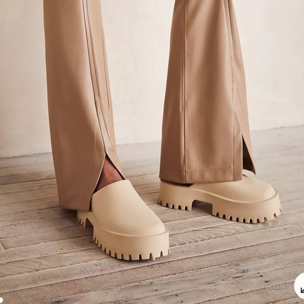 Jeffrey Campbell Beige Chunky Platform Clogs